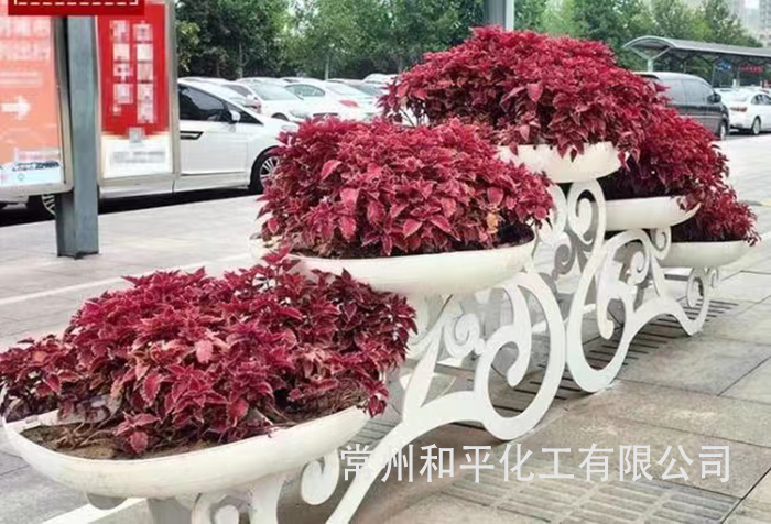 鐵藝花架玻璃鋼花盆組合