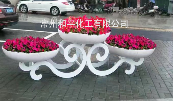 鐵藝花架玻璃鋼花盆組合